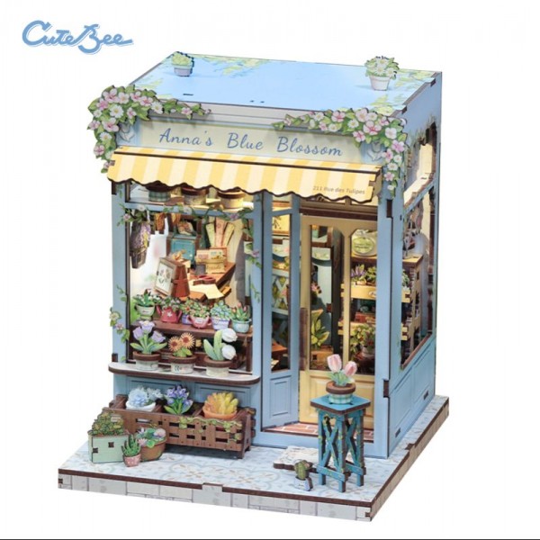 MINIATURE HOUSE ANNA'S BLUE BLOSSOM 255 PIEZAS