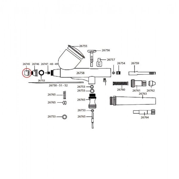 Boquilla Exterior para aerógrafo D-102 (Ref.: 26020-26021)