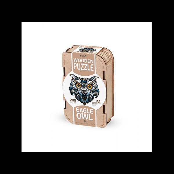 EWA PUZZLE BÚHO REAL (M) 200 PIEZAS CAJA DE MADERA