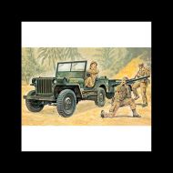 Vehículo Militar Willys MB Jeep with Trailer. Escala 1:35