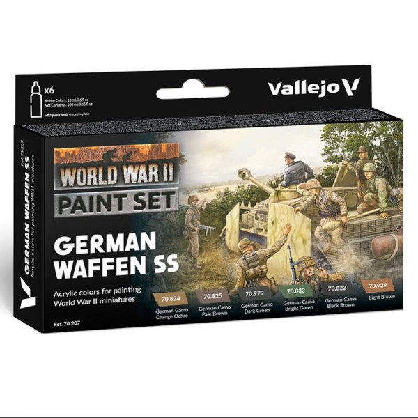 SET 6 MODEL COLOR GERMAN WAFFEN SS 18 ML