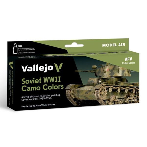 SET 8 MODEL AIR SOVIET WWII CAMO COLORS 35-45 18 ML