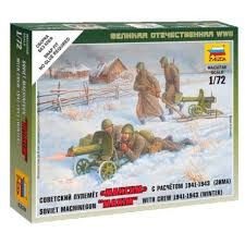 SOVIET MACHINEGUN W/CREW (WINTER UNIFORM) 1/72