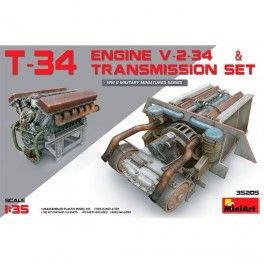 Accesorios T-34 Engine (V-2-34) & Transmission Set, escala 1/35