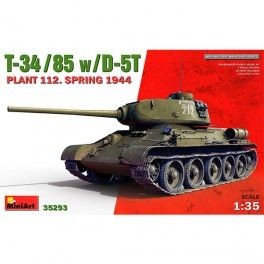 T-34-85 w/D-5T Plant 112 Spring 44  Tanque del ejército rojo primavera del '44 de la II Guerra Mundial  Escala 1:35