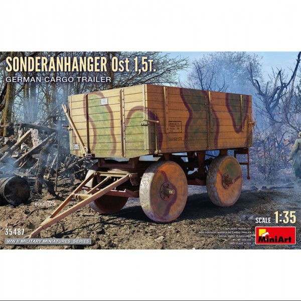 REMOLQUE SONDERANHANGER OST 1.5T. GERMAN CARGO TRAILER 1/35