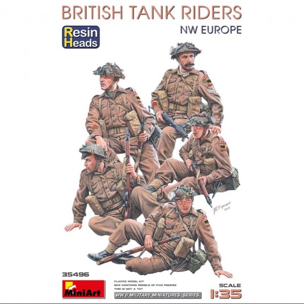 FIGURAS BRITISH TANK RIDERS (NW EUROPE). RESIN HEADS 1/35
