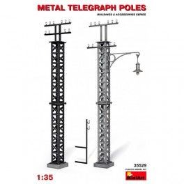 Accesorios Metal Telegraph Poles escala, escala 1/35