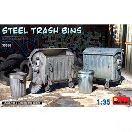 Accesorios Steel Trash Bins. Escala 1/35