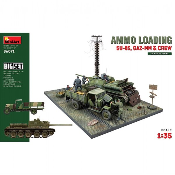 DIORAMA AMMO LOADING (SU-85,GAZ-MM&CREW) BIG SET 1:35