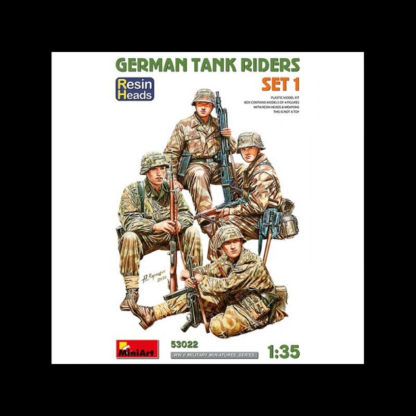 FIGURAS GERMAN TANK RIDERS SET 1. RESIN HEADS 1/35