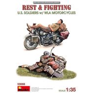 FIGURAS REST & FIGHTING. U.S. SOLDIERS W/ WLA MOTORCYCLES 1/35