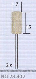 Pulidores de fieltro cilíndricos 7x15 mm 2 und