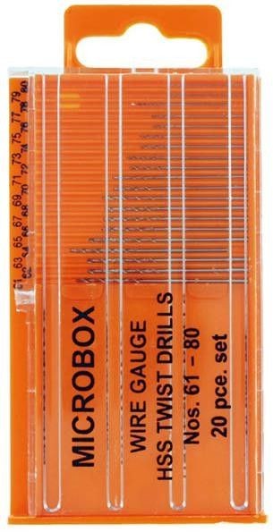 Set de 20 brocas, núm. 61-80 mm.